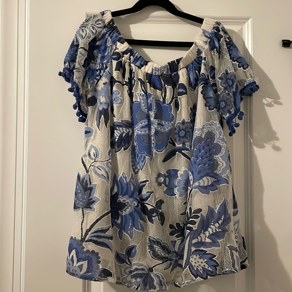 Blue floral top